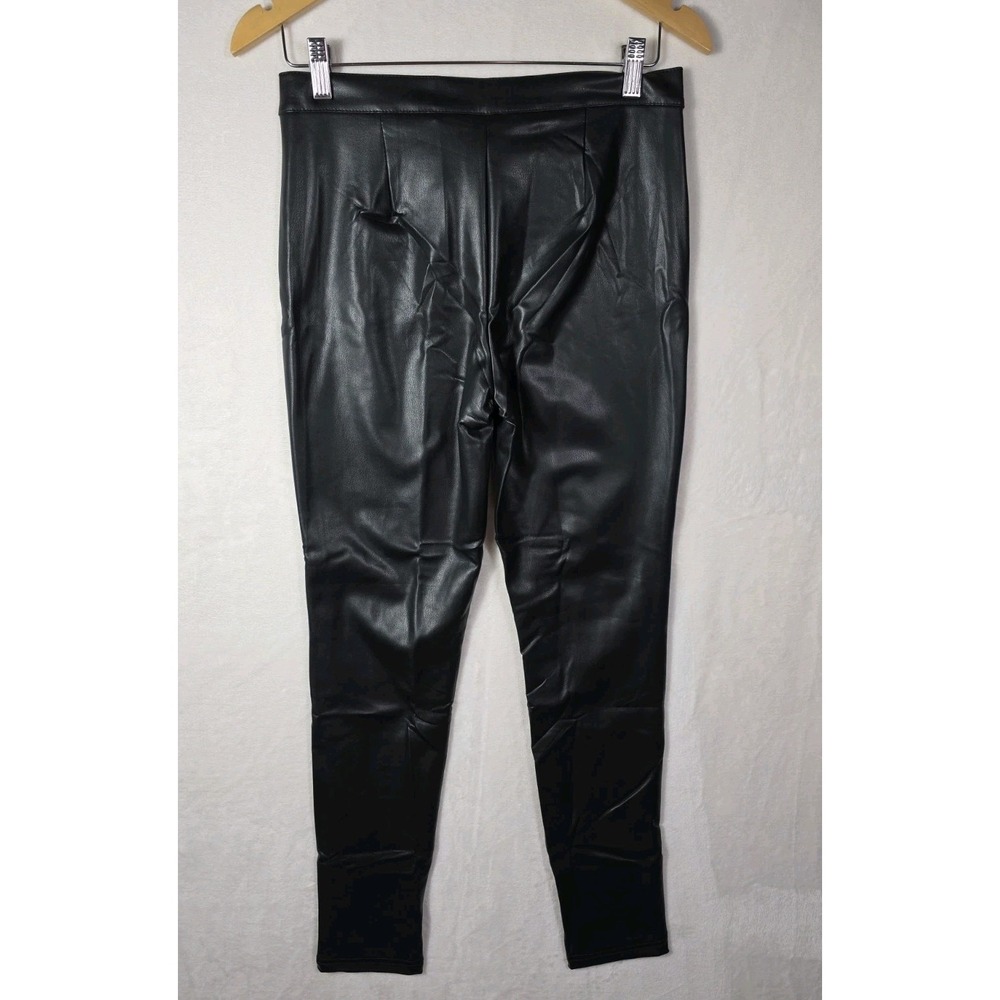 Esmara Faux Leather Pants Women's US 6 Black Skinny Stretch High Rise NWT - Picture 3 of 9